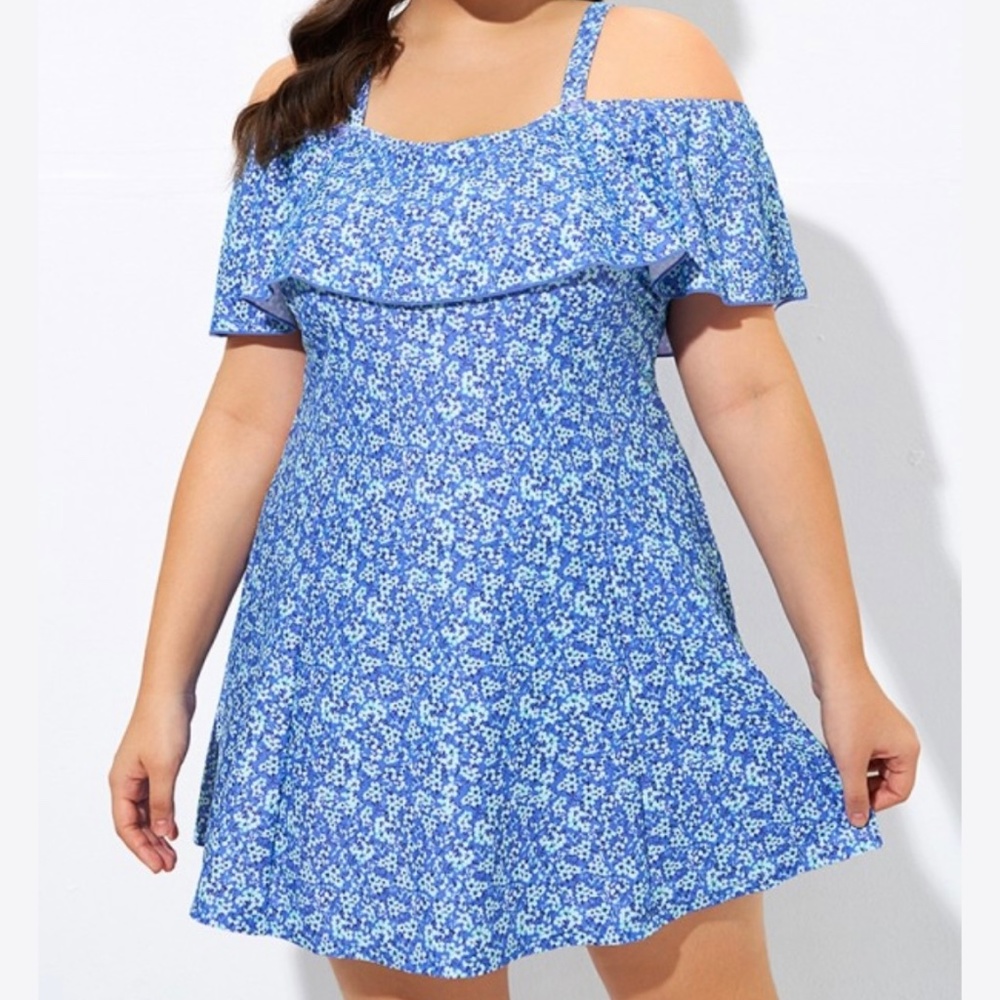 Meet Curve 3x Floral Swim dress New With Tags